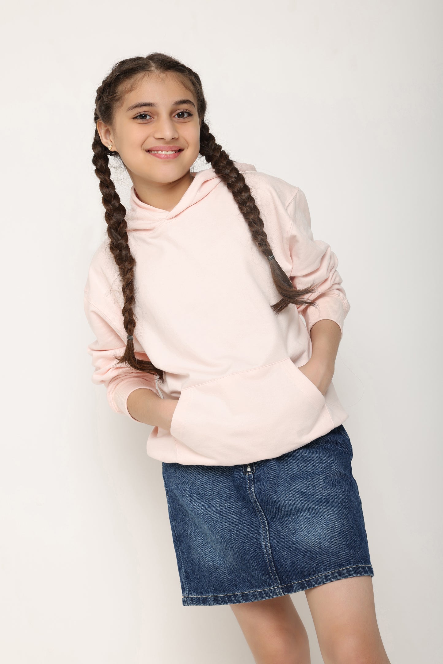 Pastel Pink Hoodie For Girls