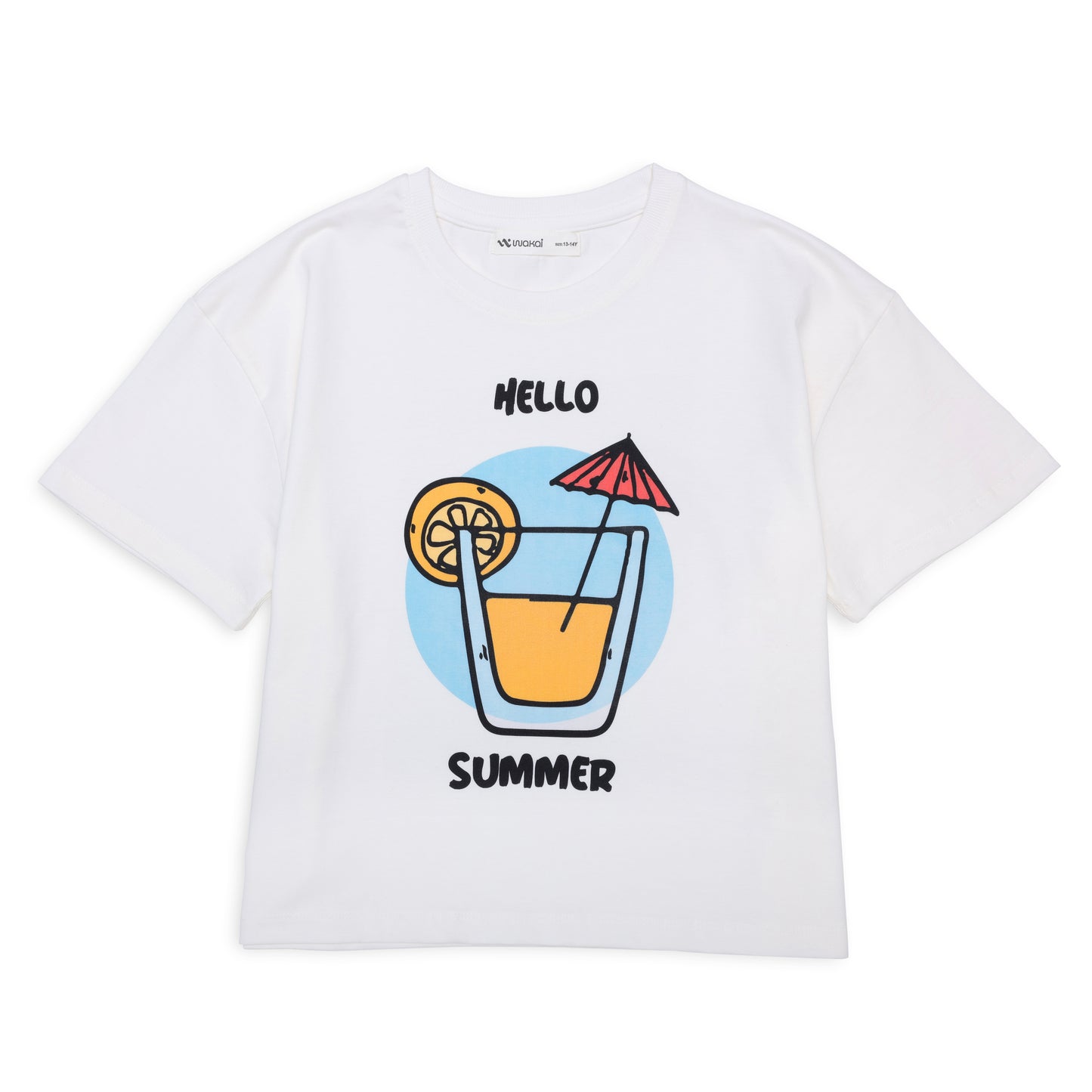Hello Summer Crop T-Shirt For Girls