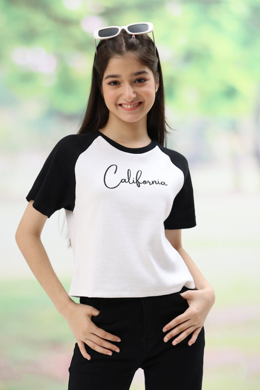 Ribbed Crop Top For Girls