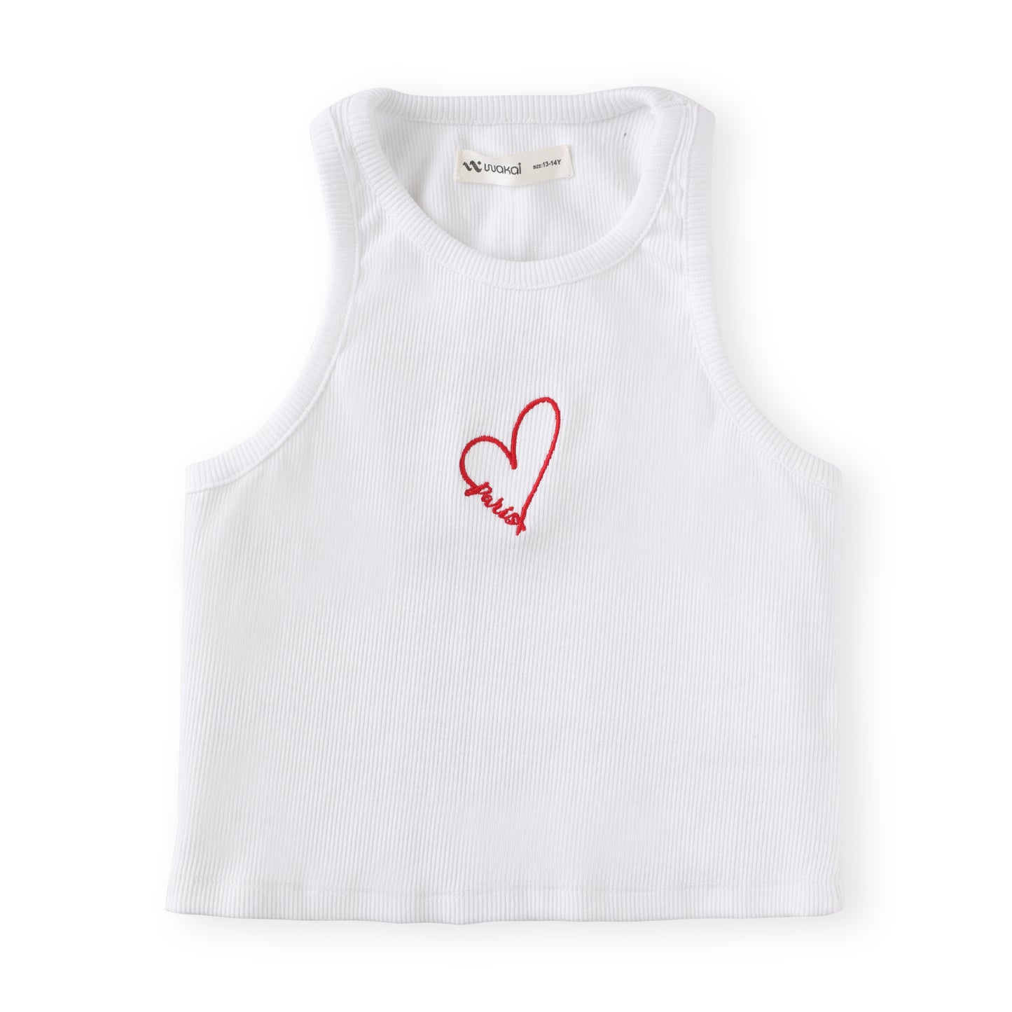 Ribbed Paris Crop Top For Girls